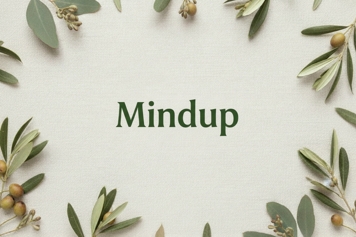 Agrega la palabra Mindup en el centro